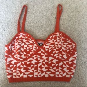 Orange V-Neck Bralette